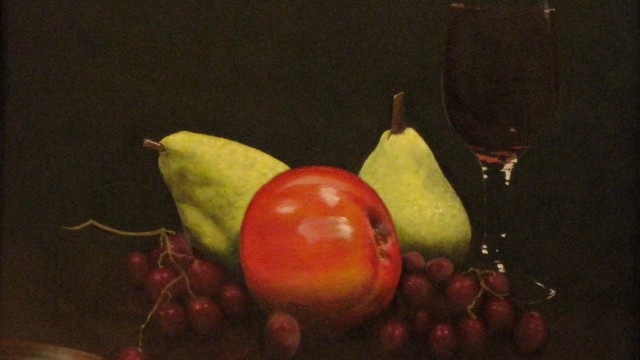 Fruit and Wine 03 - oil on board, 11" x 14" - SOLD