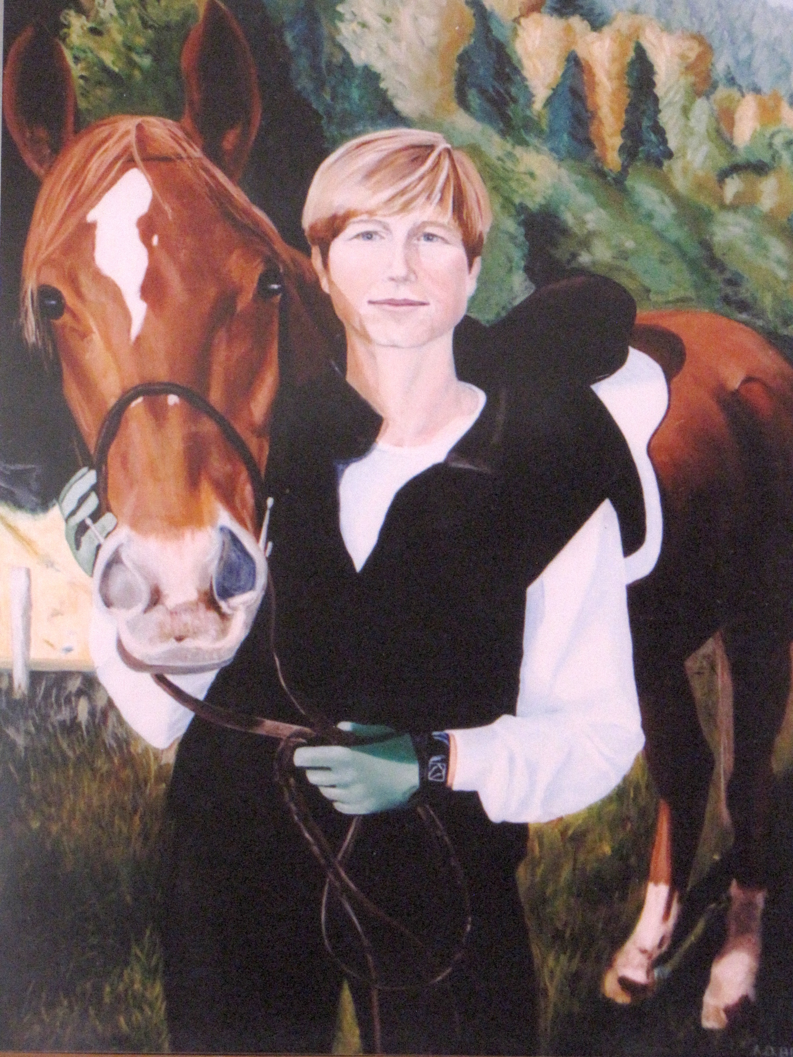 Woman with Horse - oil on canvas, 30" x 40" - SOLD