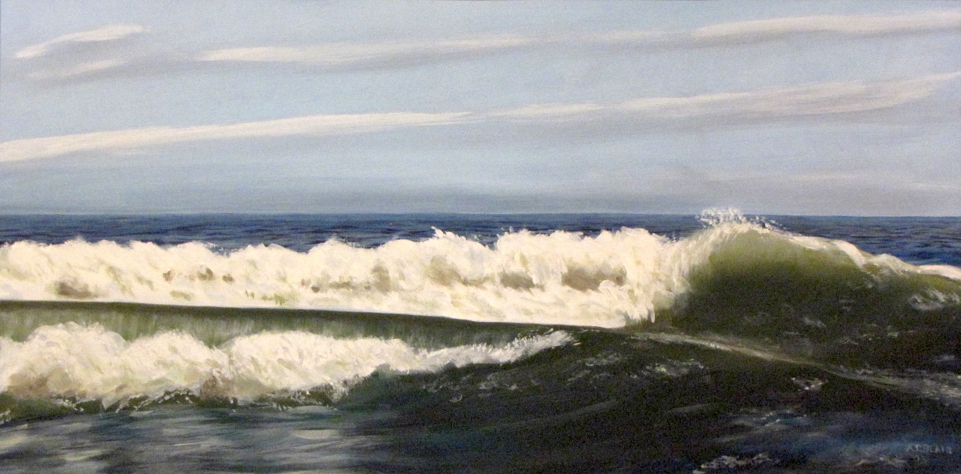 Long Beach Surf - oil on canvas, 18" x 36"