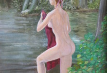 Morning Swim - oil on canvas, 14" x 18"